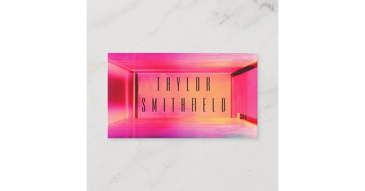 neon party lights business card Zazzle