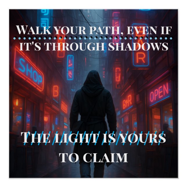 Neon Path – Cyberpunk Alley Poster (Front)