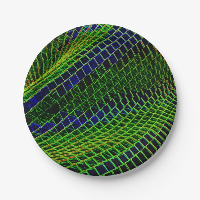 Neon pattern paper plate (Front)