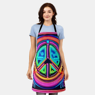 Neon Peace Mandala Apron