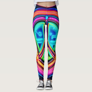 Neon Peace Mandala Leggings