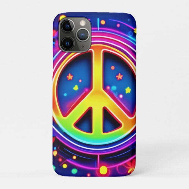 Neon Peace Symbol Art Case-Mate iPhone Case (Back)