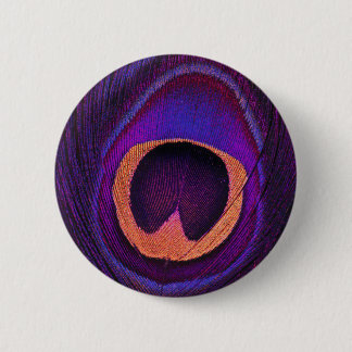 Neon Peacock 6 Cm Round Badge