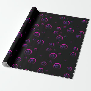 Neon Pentacles Witchy Wrapping Paper