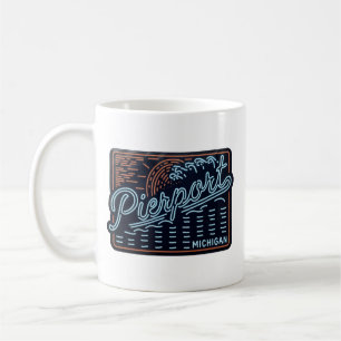 Neon Pierport Michigan Coffee Mug
