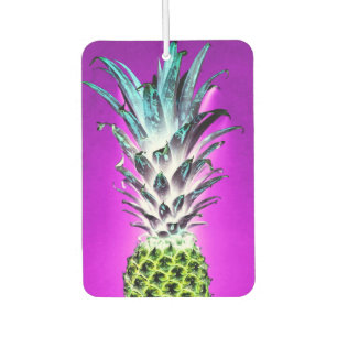 Neon pineapple car air freshener