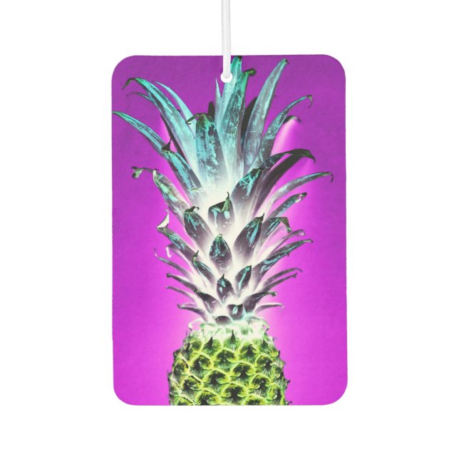 Neon pineapple colourful tropical fruit Hawaiian Car Air Freshener (Front)