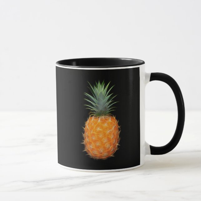 Neon Pineapple Glowing Fruit Art  Mug (Right)
