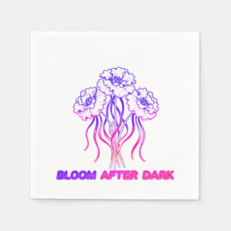 Neon Pink Abstract Floral Bloom - Vibrant Party Napkin