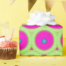 Neon Pink And Green Abstract Circles 