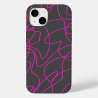 Neon Pink and Grey Line Art