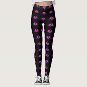 Neon pink and purple Monarch's all around Leggings