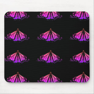Neon pink and purple Monarch's all around Mouse Pad
