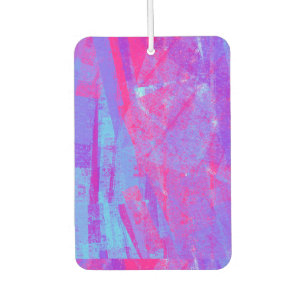 Neon Pink & Aqua Blue Abstract Car Air Freshener