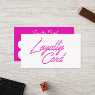Neon Pink Beauty Salon Loyalty Punch Card