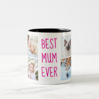 Neon Pink | Best Mum Ever Custom Photo Mug