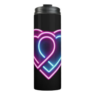 Neon pink/blue heart Valentine's day mug