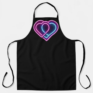 Neon pink/blue heart Valentine's day mug Apron