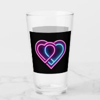 Neon pink/blue heart Valentine's day mug