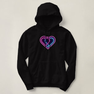 Neon pink/blue heart Valentine's day mug Hoodie