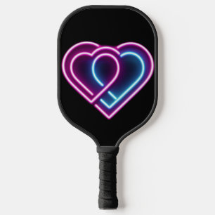Neon pink/blue heart Valentine's day mug Pickleball Paddle