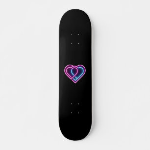 Neon pink/blue heart Valentine's day mug Skateboard