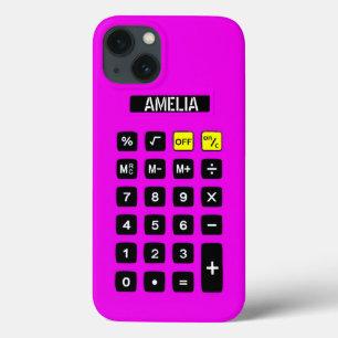 Neon Pink Calculator with Keypad    iPhone 13 Case