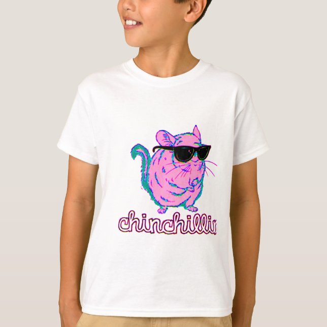 Neon Pink Chinchillin Chinchilla T-Shirt (Front)