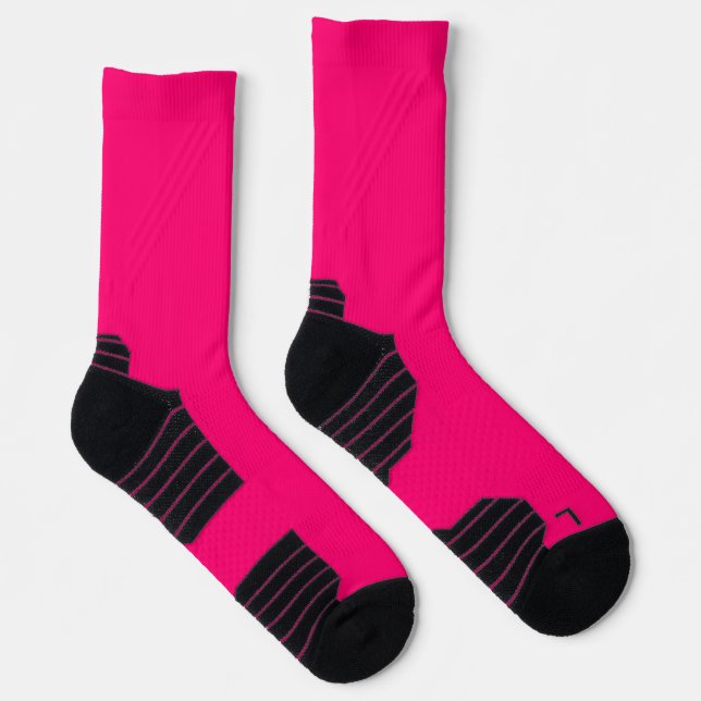 Neon Pink Crew Socks for Men – Customisable & Bold (Right)
