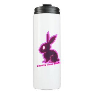 Neon Pink Cruelty-Free Bunny Editable Text Thermal Tumbler