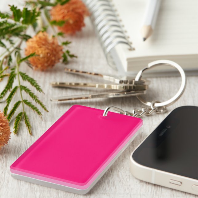 Neon Pink Custom Acrylic Keychain (Front Right)
