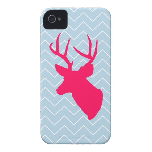Neon Pink Deer Silhouette Case-Mate iPhone Case (Back)