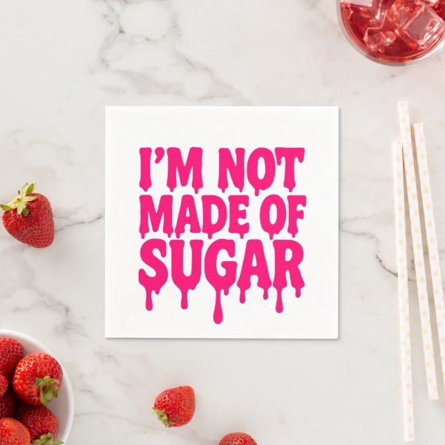 Neon Pink Drip Quote Napkin – Customisable (Insitu)