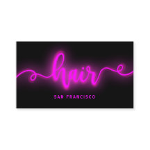 neon pink effect hair stylist Business Card