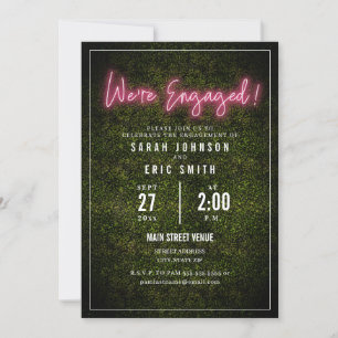 Neon Pink Engagement Invitation