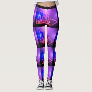 Neon Pink Girls Sign Thunder_Cove  Leggings