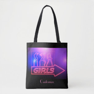 Neon Pink Girls Sign Thunder_Cove  Tote Bag