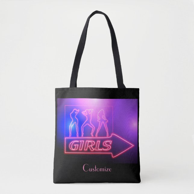 Neon Pink Girls Sign Thunder_Cove  Tote Bag (Front)