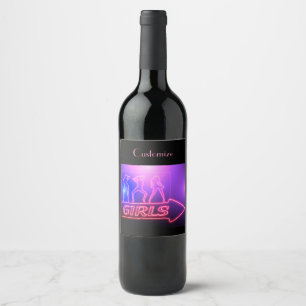 Neon Pink Girls Sign Thunder_Cove Wine Label