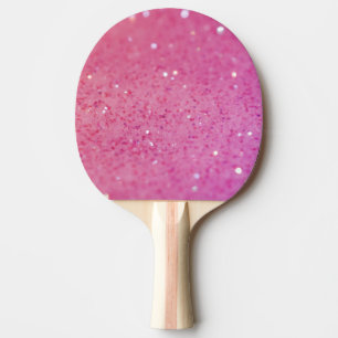 Neon Pink Glitter Sparkle Ping Pong Paddle