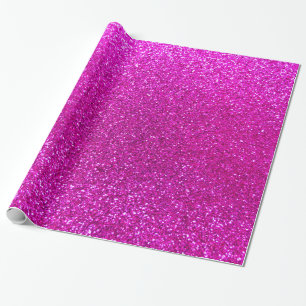 Neon pink glitter wrapping paper