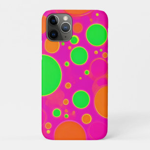 Neon Pink & Green Retro Circle Design iPhone 11 Pro Case