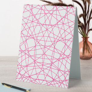 Neon Pink Grid Table Tent Sign – Customisable