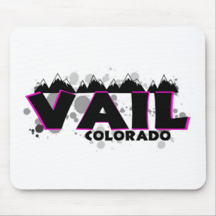 Neon pink grunge Vail Colorado Mouse Pad