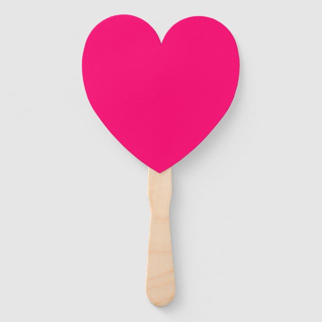 Neon Pink Heart Fans – Custom Wedding&Event Favour (Front)