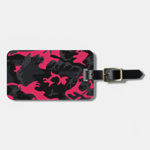 Neon Pink Highlights Camo Luggage Tag