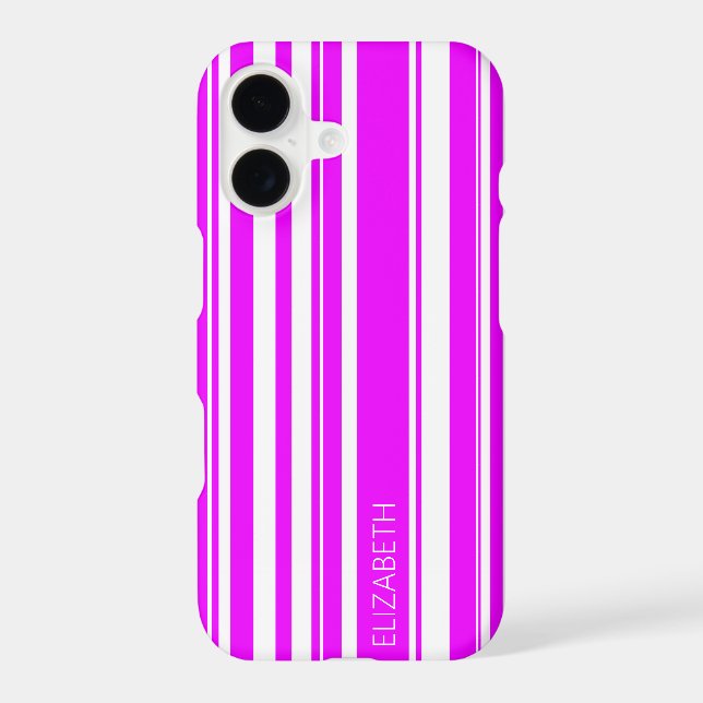Neon Pink Irregular Stripes (Back)