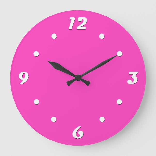 Neon pink large clock (Front)