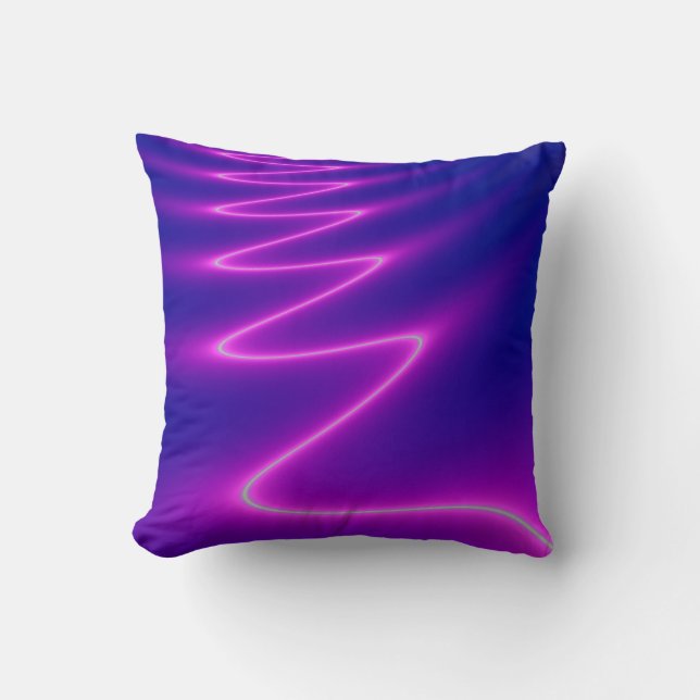 Neon Pink Lightning Cushion (Front)