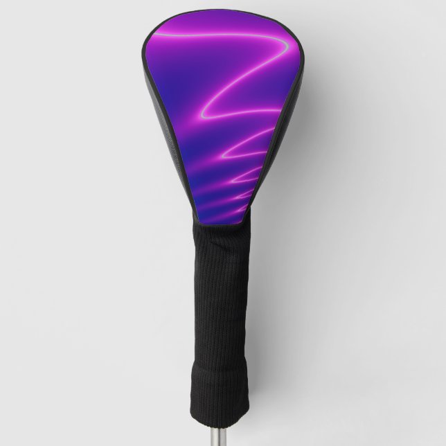 Neon Pink Lightning Golf Head Cover (Front)